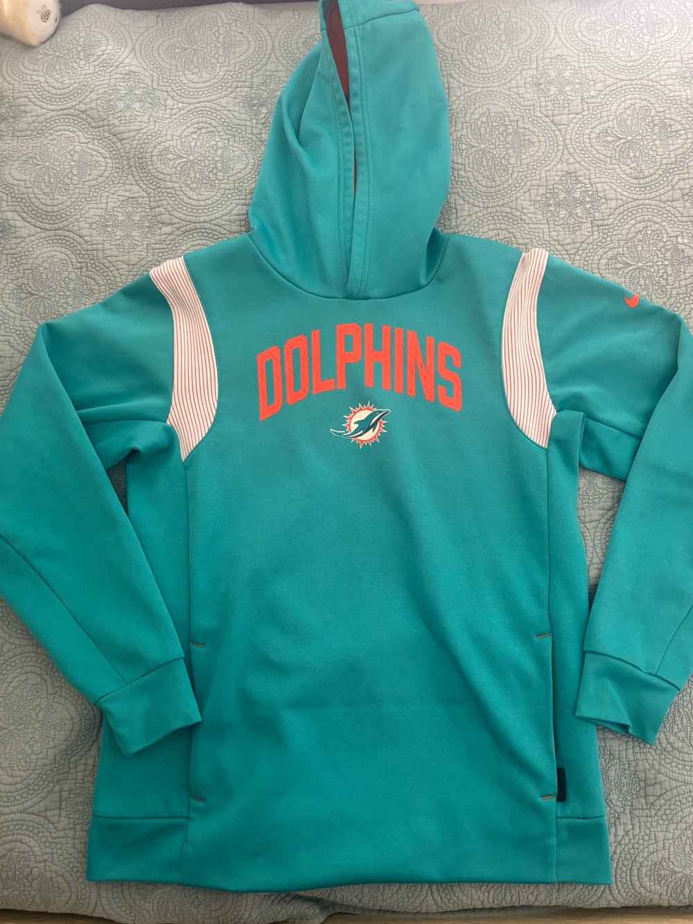 NFL Kids Teal Dolphins Hooded Pullover with Coral Accents